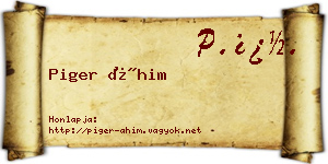 Piger Áhim névjegykártya